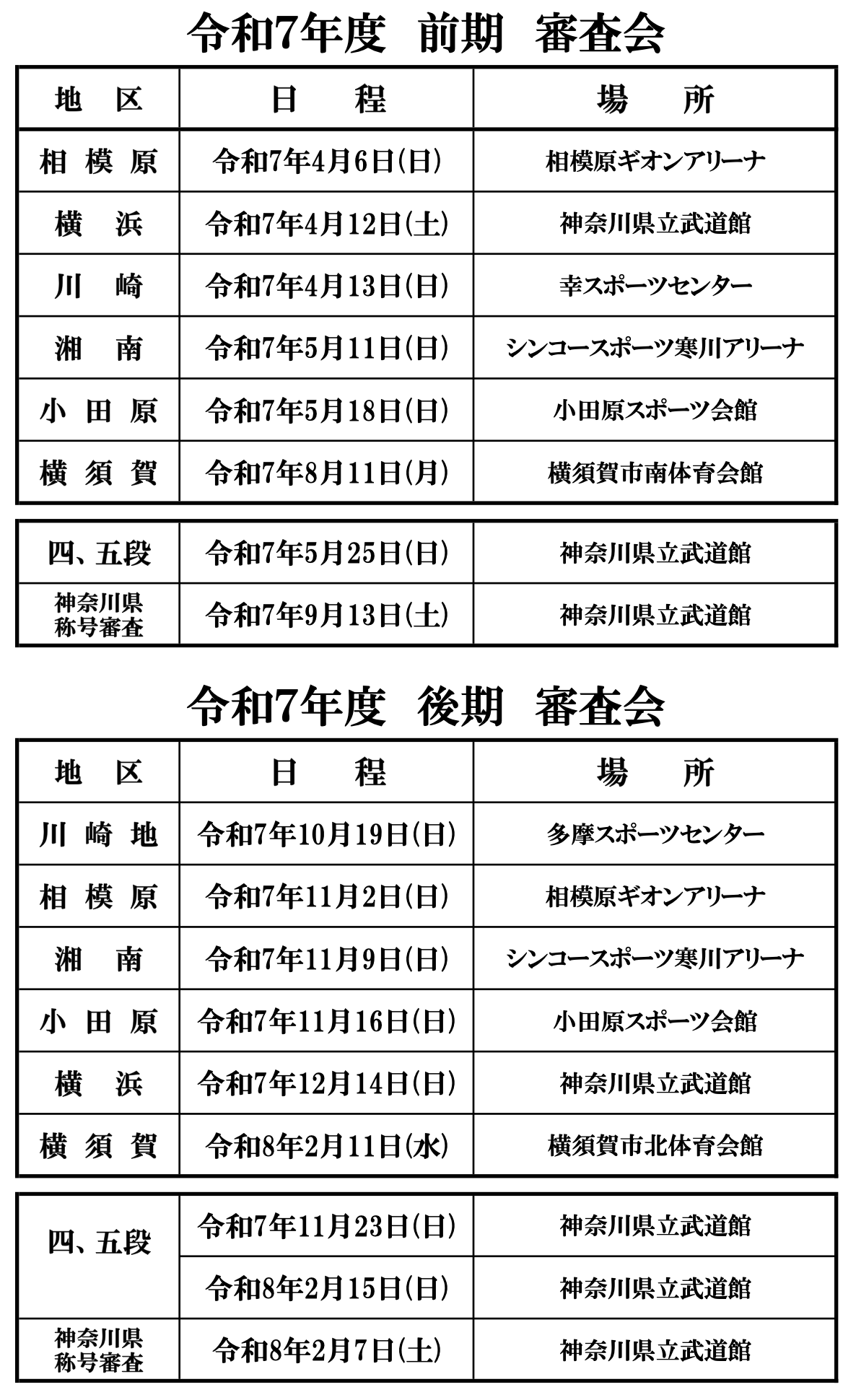 段位審査会日程